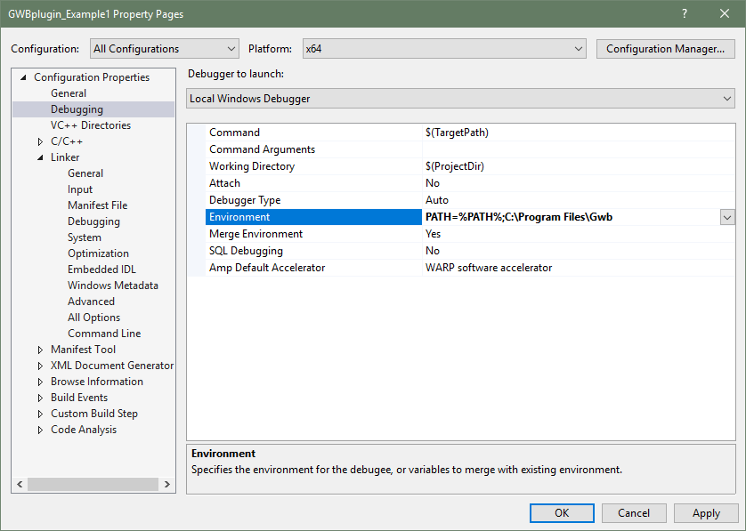 Configuration properties Debugging